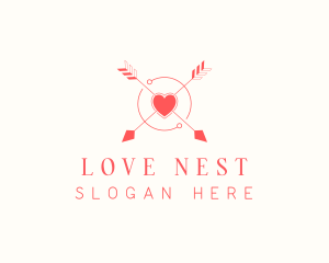 Heart Arrow Love logo design