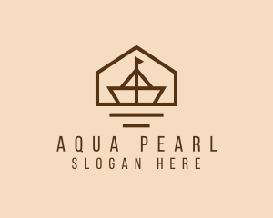 Paper Boat Sailing logo design