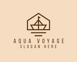 Paper Boat Sailing logo design