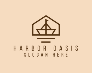 Paper Boat Sailing logo design