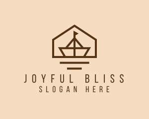 Paper Boat Sailing logo design