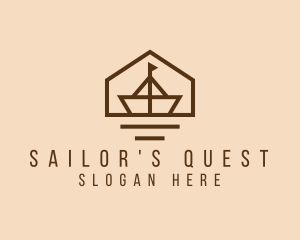 Paper Boat Sailing logo design