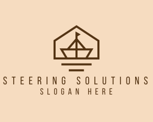 Paper Boat Sailing logo design