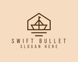 Paper Boat Sailing logo design