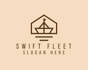 Paper Boat Sailing logo design