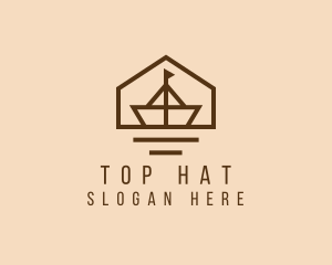 Paper Boat Sailing logo design