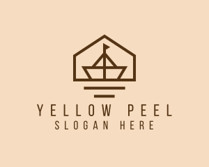 Paper Boat Sailing logo design