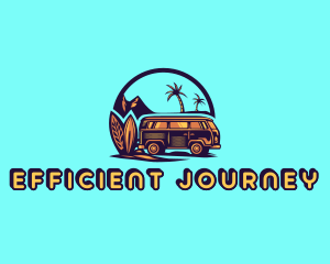 Minivan Surf Getaway logo design