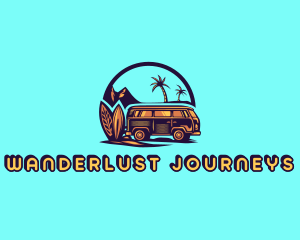 Minivan Surf Getaway logo design