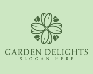 Green Floral Wellness logo design