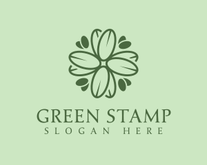 Green Floral Wellness logo design