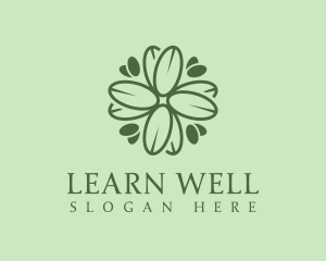 Green Floral Wellness logo design