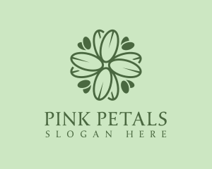 Green Floral Wellness logo design