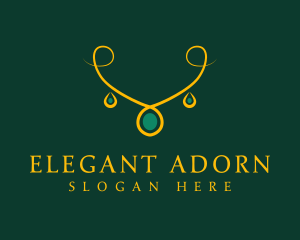 Elegant Golden Necklace logo design