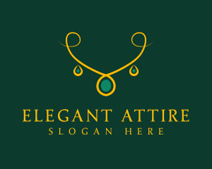 Elegant Golden Necklace logo design