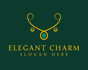 Elegant Golden Necklace logo design