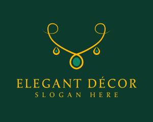 Elegant Golden Necklace logo design