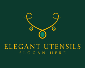 Elegant Golden Necklace logo design