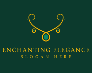 Elegant Golden Necklace logo design