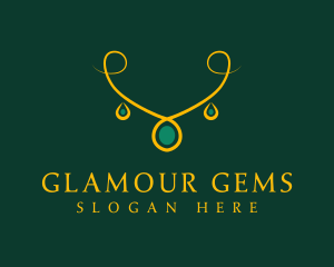 Elegant Golden Necklace logo design