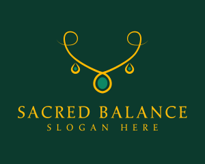 Elegant Golden Necklace logo design