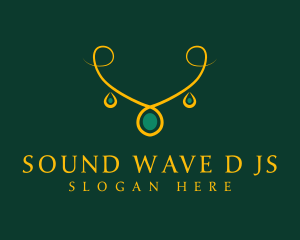 Elegant Golden Necklace logo design