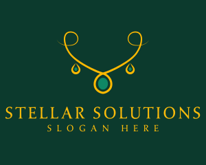 Elegant Golden Necklace logo design