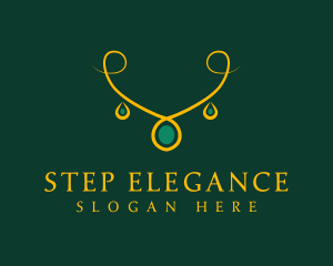 Elegant Golden Necklace logo design