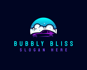 Cleaning Bubble Carwash logo design