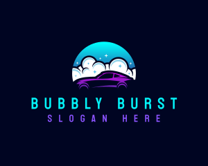 Cleaning Bubble Carwash logo design