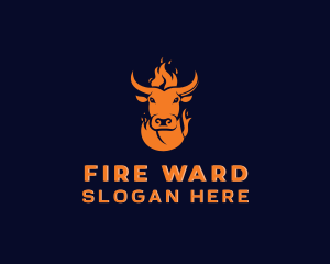 Beef Barbecue Fire logo design