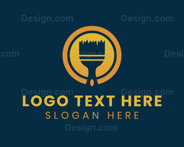 Round Gradient Paint Brush Logo