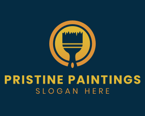 Round Gradient Paint Brush logo design