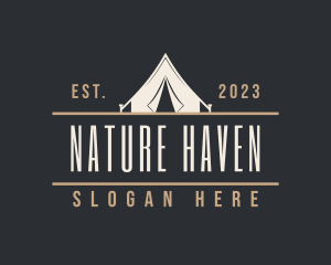 Campsite Tent Adventure logo design