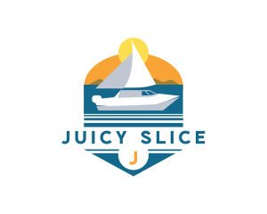 Yacht Vacation Sunset logo design