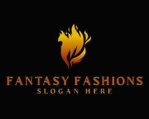 Fantasy Phoenix Flame logo design