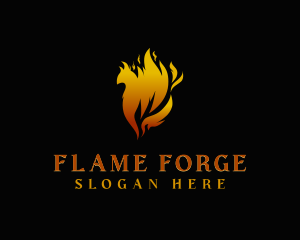 Fantasy Phoenix Flame logo design