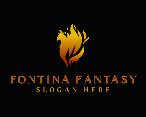 Fantasy Phoenix Flame logo design