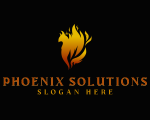 Fantasy Phoenix Flame logo design