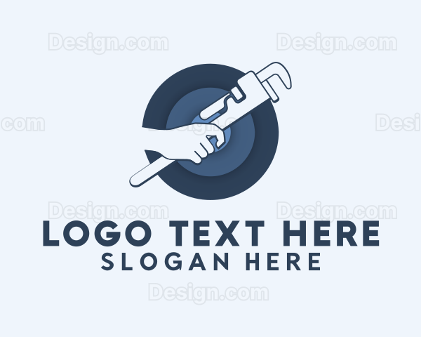 Plumber Wrench Tool Logo