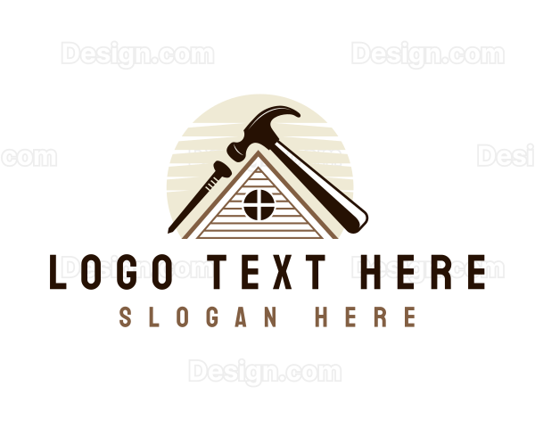 Home Construction Roofing Logo