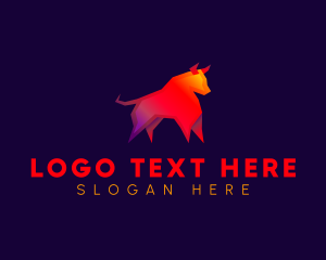 Gradient Bull Animal logo