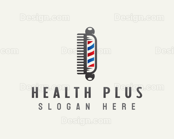 Barber Hair Comb Logo