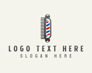 Barber Hair Comb Logo