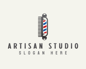 Barber Hair Comb logo design