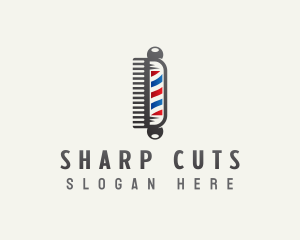 Barber Hair Comb logo design