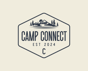 Camping Mountain Forest logo design