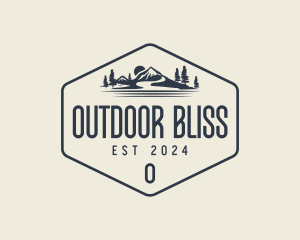 Camping Mountain Forest logo design