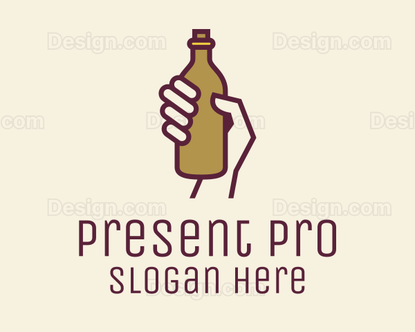 Handheld Beer Bottle Logo