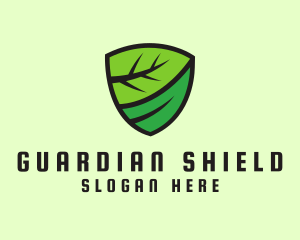 Organic Leaf Shield logo design